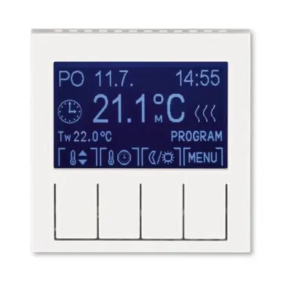 termostat univerzální programovatelný (ovládací jednotka); perleťová/ledová bílá, design LEVIT M